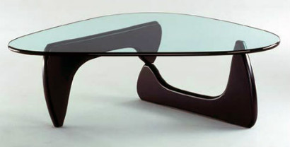Modern looking coffee table with glass top